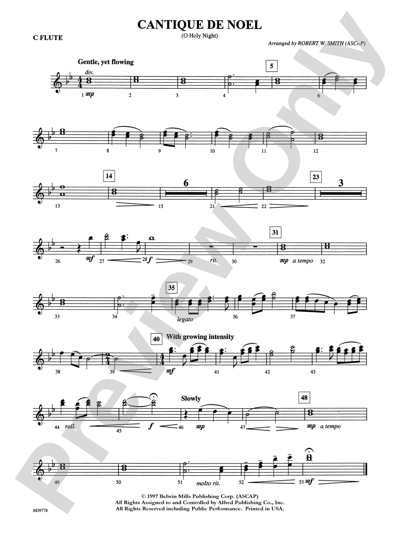 Cantique de Noel (O Holy Night): Flute