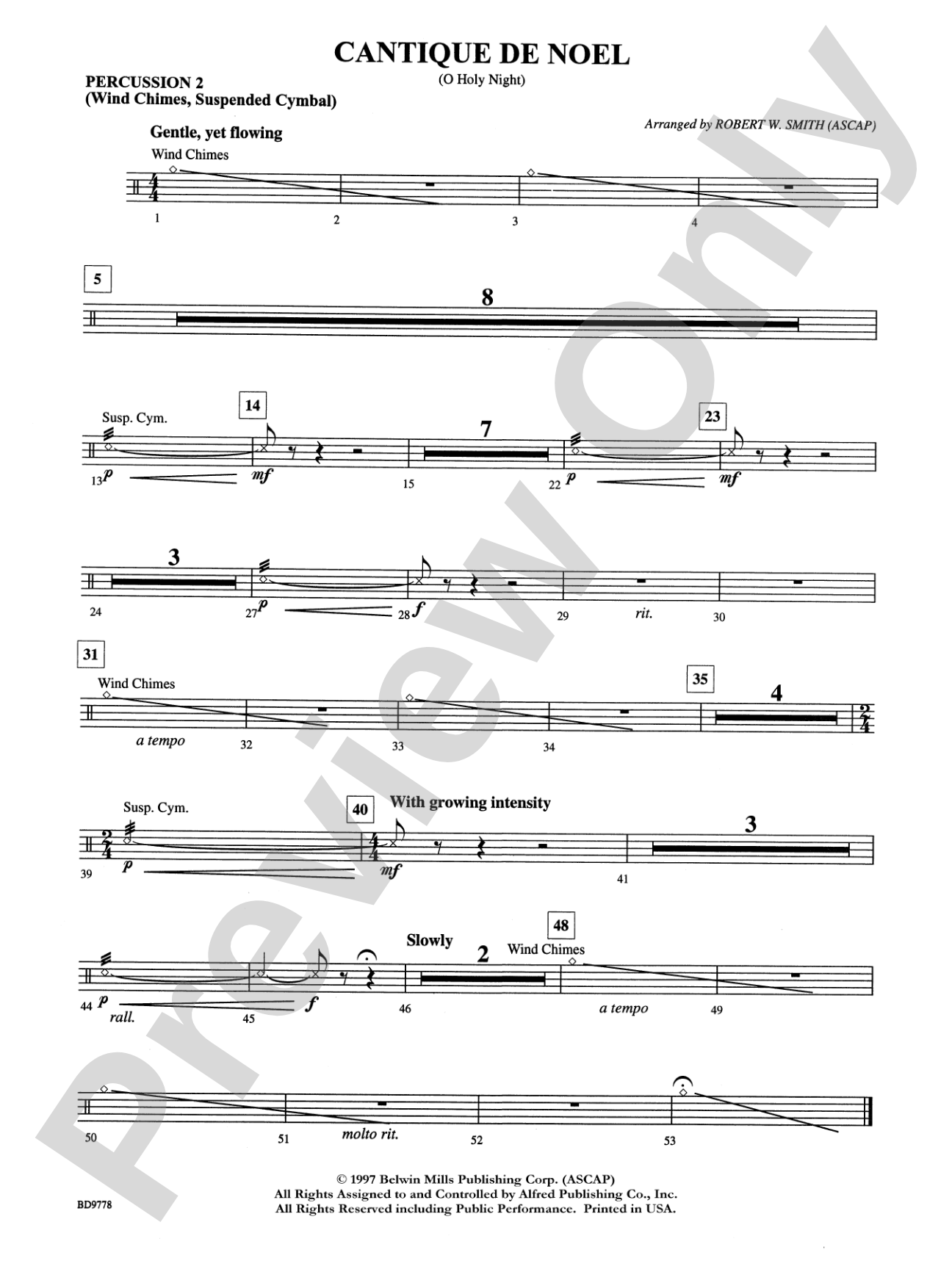 Cantique de Noel (O Holy Night): 2nd Percussion