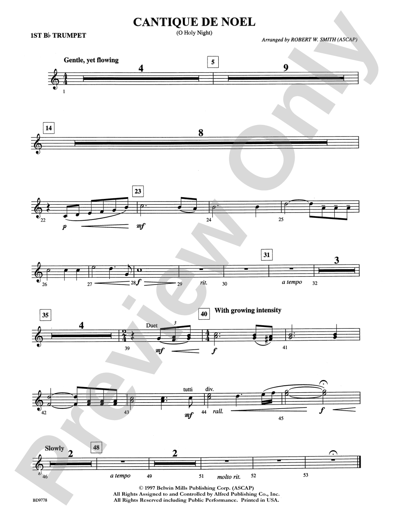 Cantique de Noel (O Holy Night): 1st B-flat Trumpet