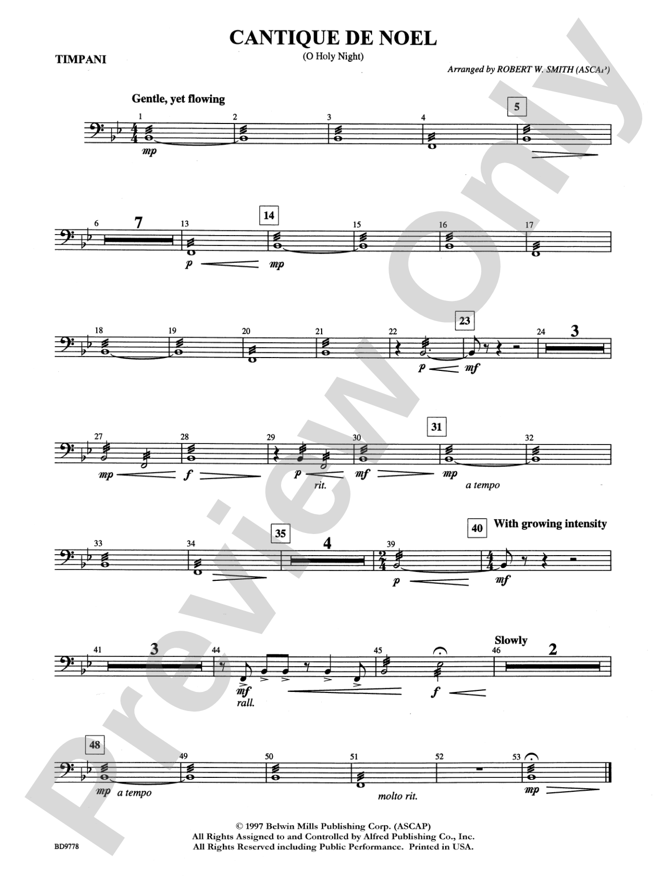 Cantique de Noel (O Holy Night): Timpani