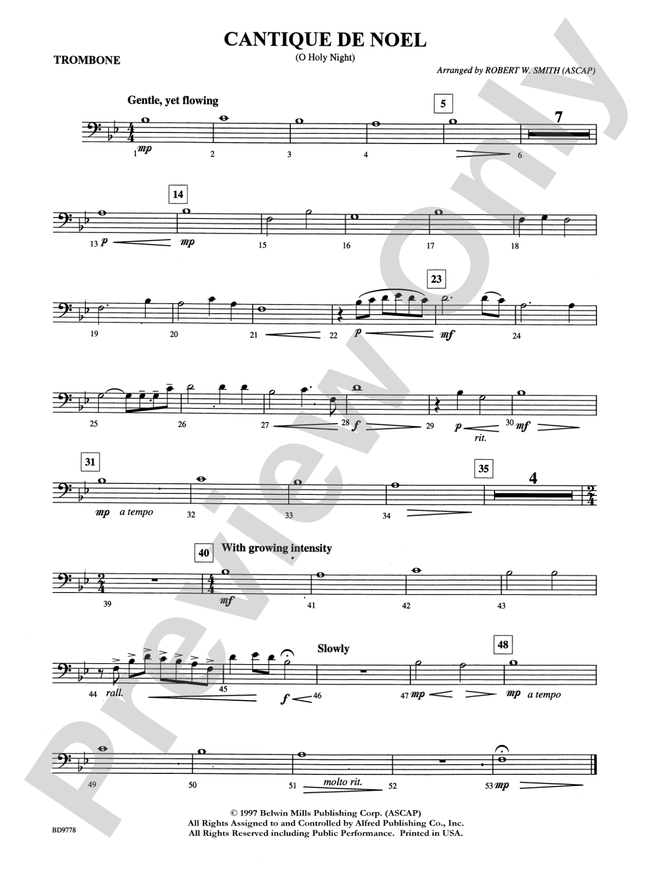 Cantique de Noel (O Holy Night): 1st Trombone