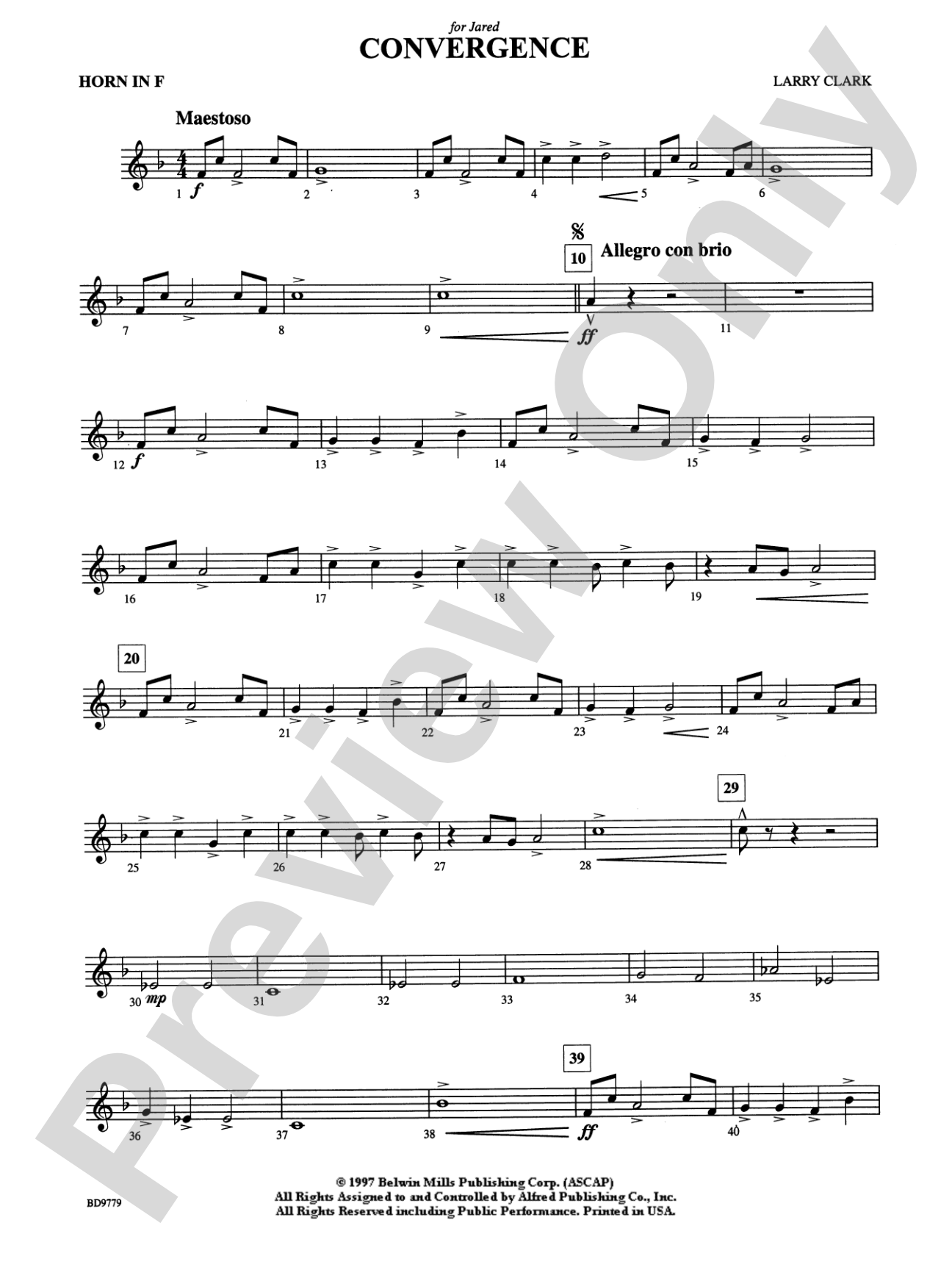 Convergence: 1st F Horn