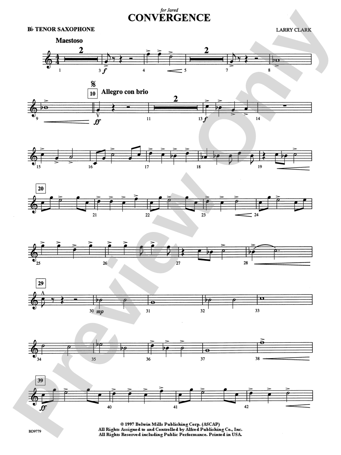 Convergence: B-flat Tenor Saxophone