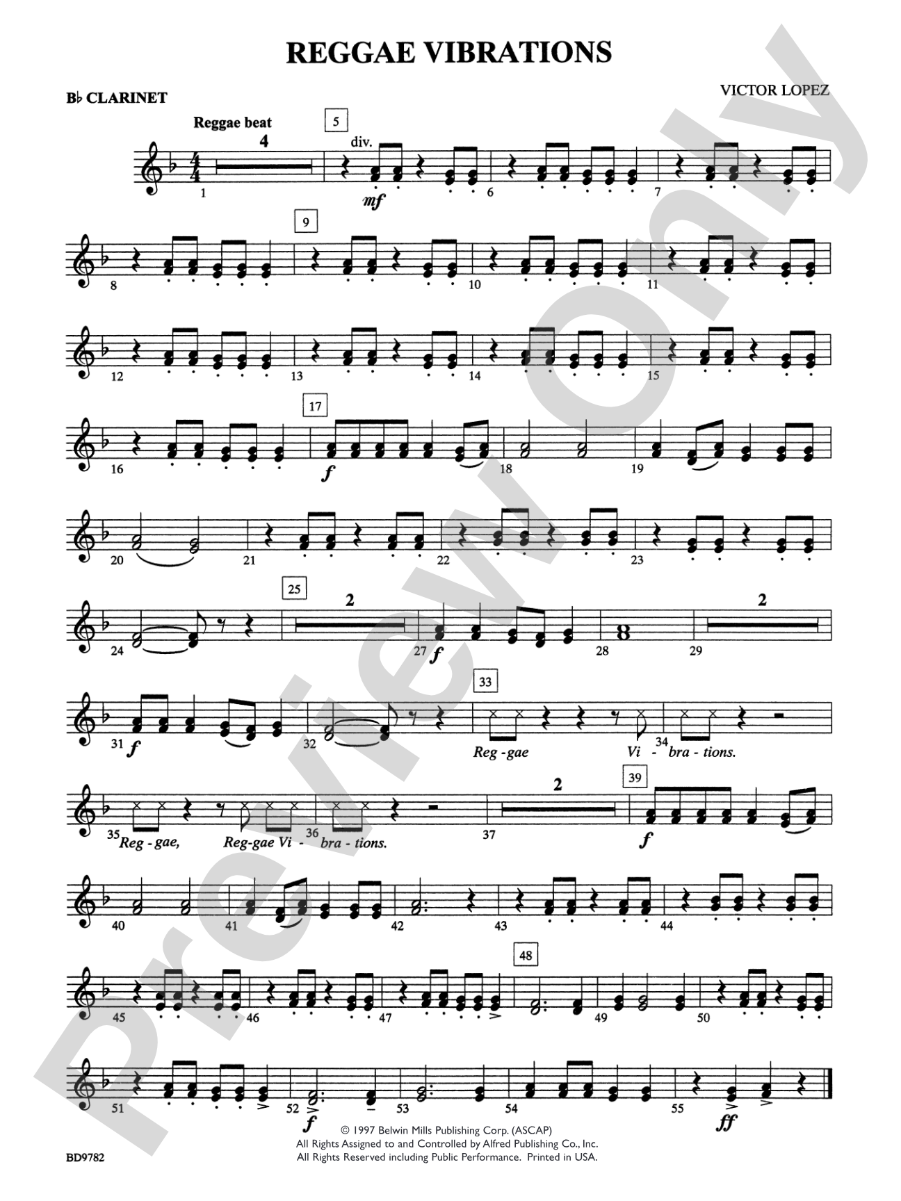Reggae Vibrations: 1st B-flat Clarinet