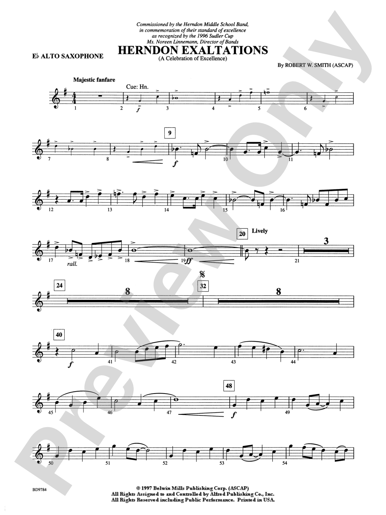 Herndon Exaltations (A Celebration of Excellence): E-flat Alto Saxophone
