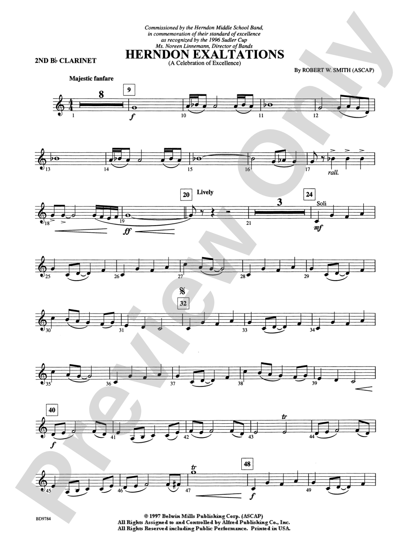 Herndon Exaltations (A Celebration of Excellence): 2nd B-flat Clarinet