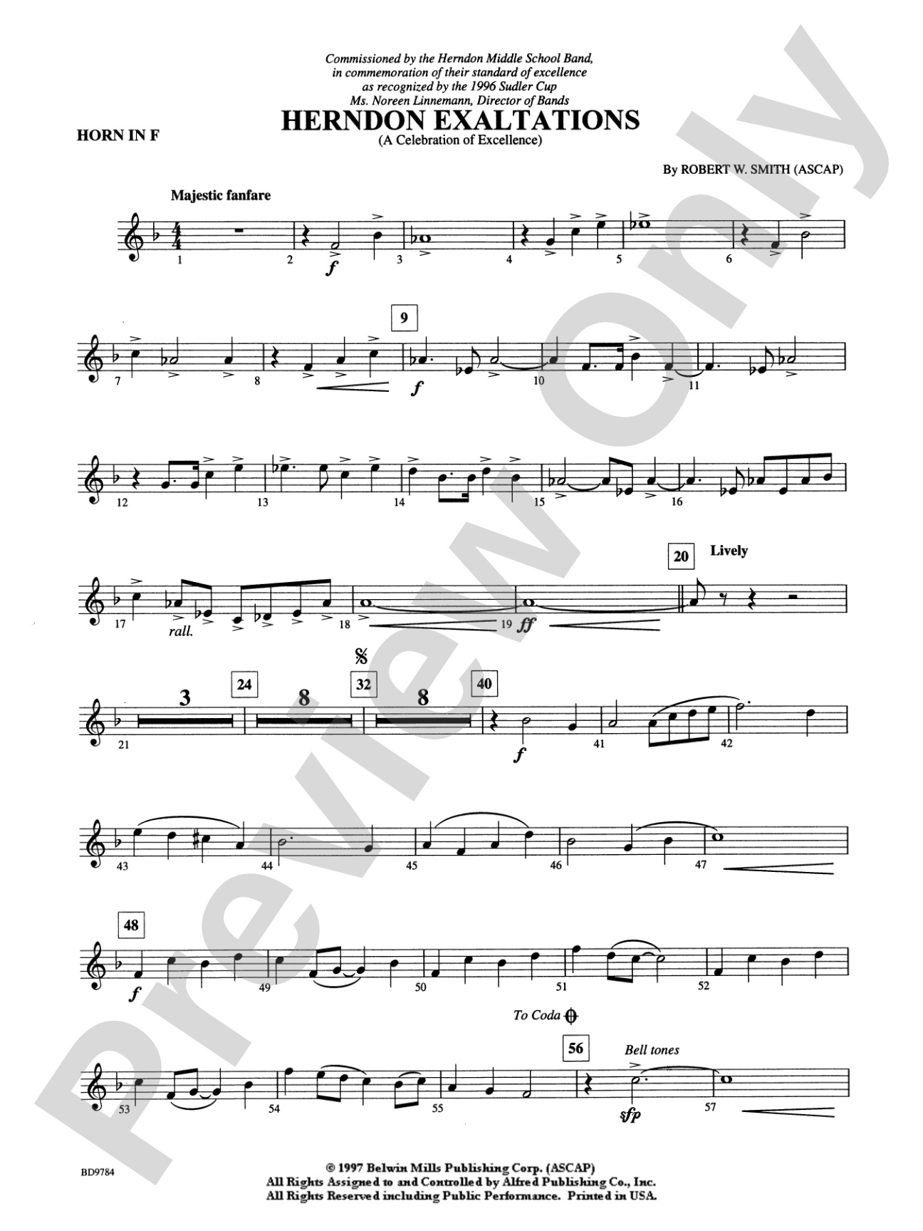 Herndon Exaltations (A Celebration of Excellence): 1st F Horn
