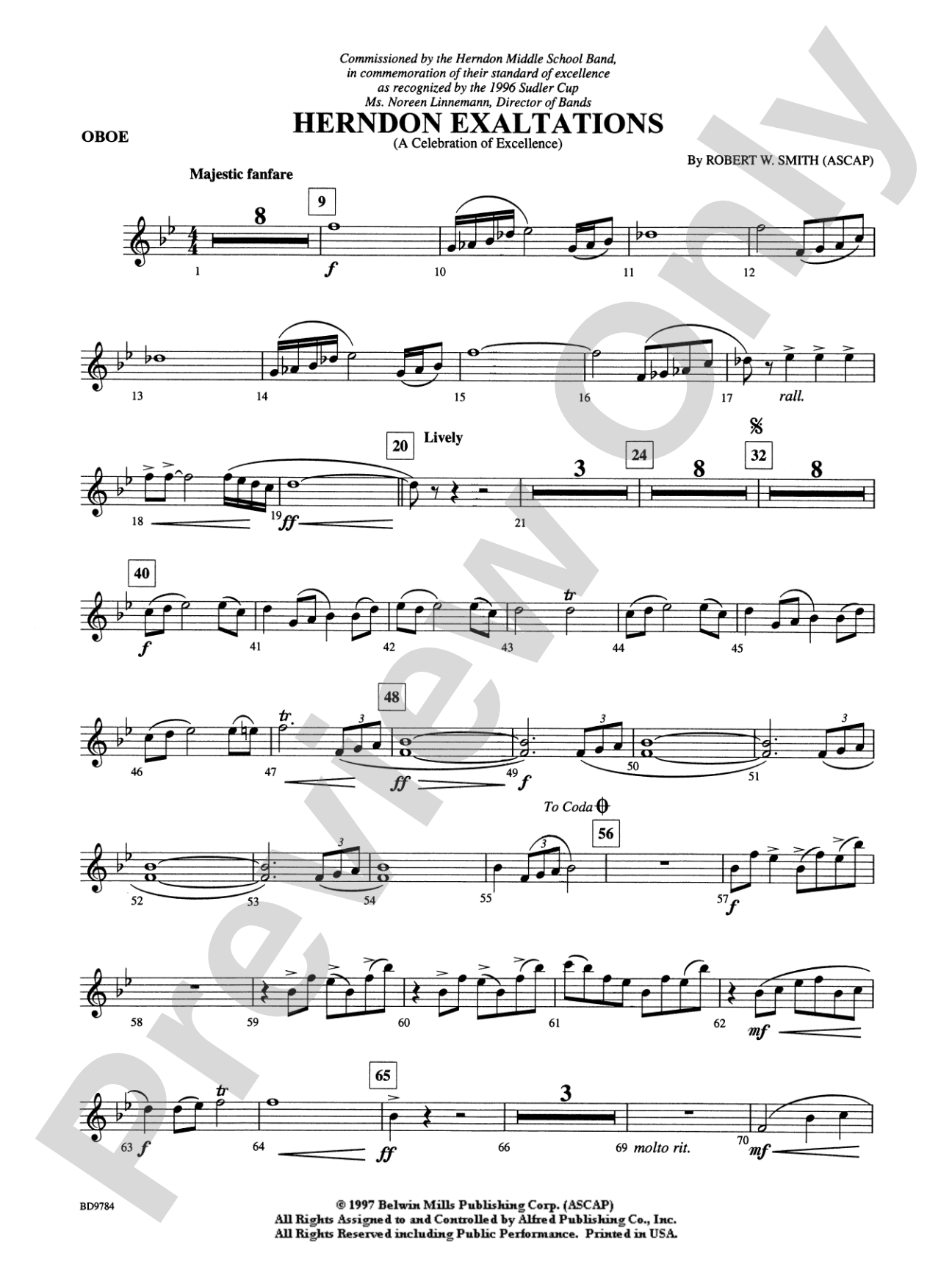 Herndon Exaltations (A Celebration of Excellence): Oboe