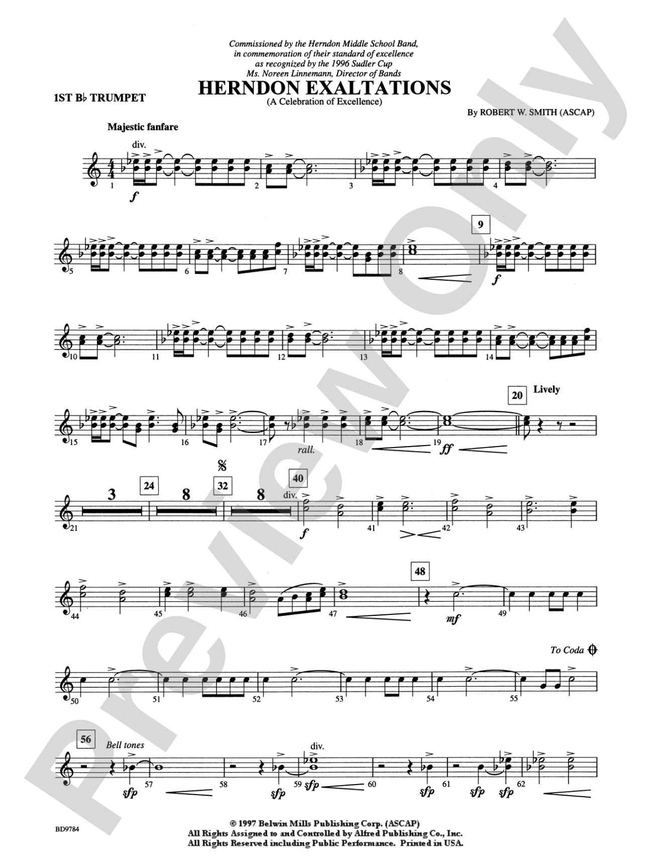 Herndon Exaltations (A Celebration of Excellence): 1st B-flat Trumpet