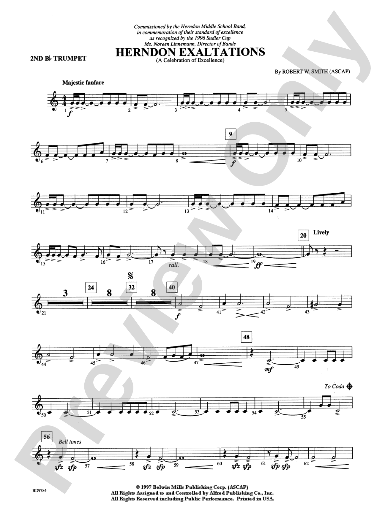 Herndon Exaltations (A Celebration of Excellence): 2nd B-flat Trumpet