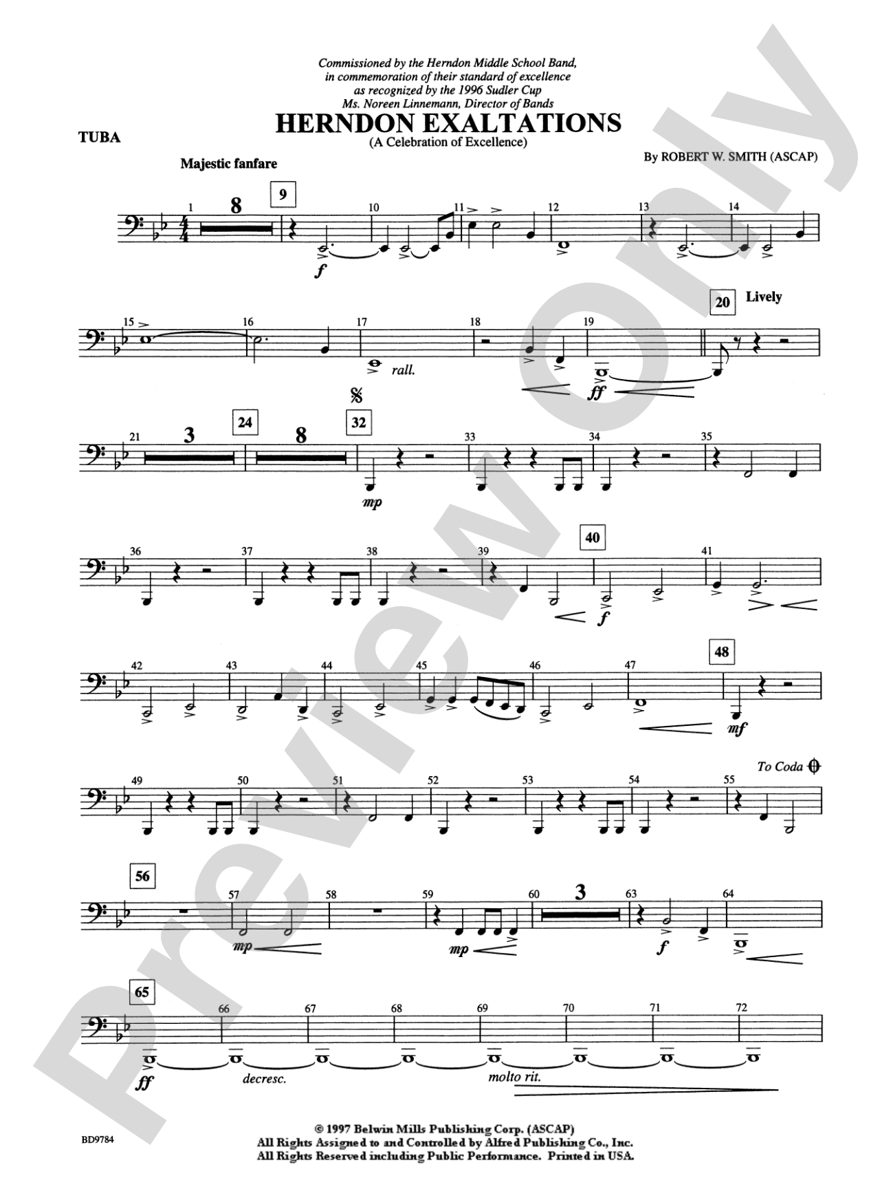 Herndon Exaltations (A Celebration of Excellence): Tuba