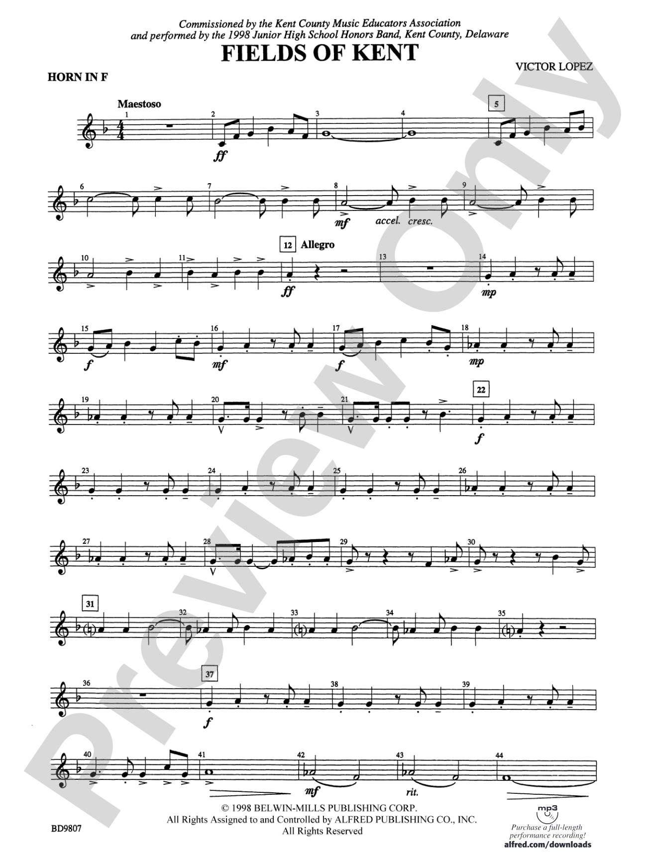 Fields of Kent: 1st F Horn