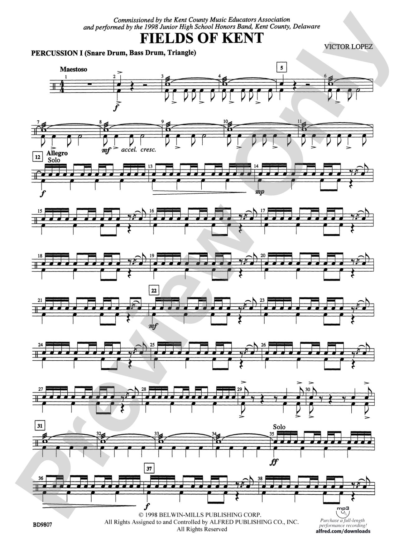 Fields of Kent: 1st Percussion