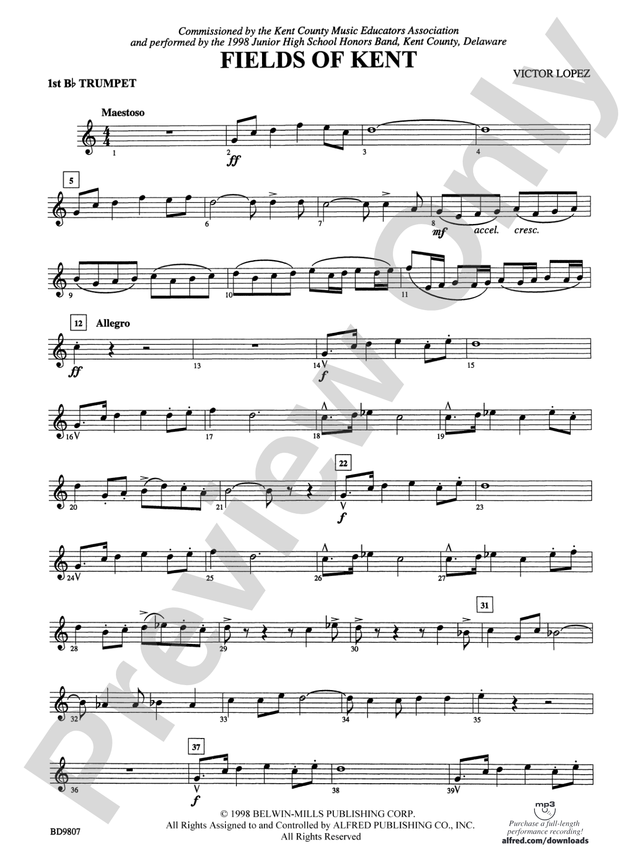 Fields of Kent: 1st B-flat Trumpet