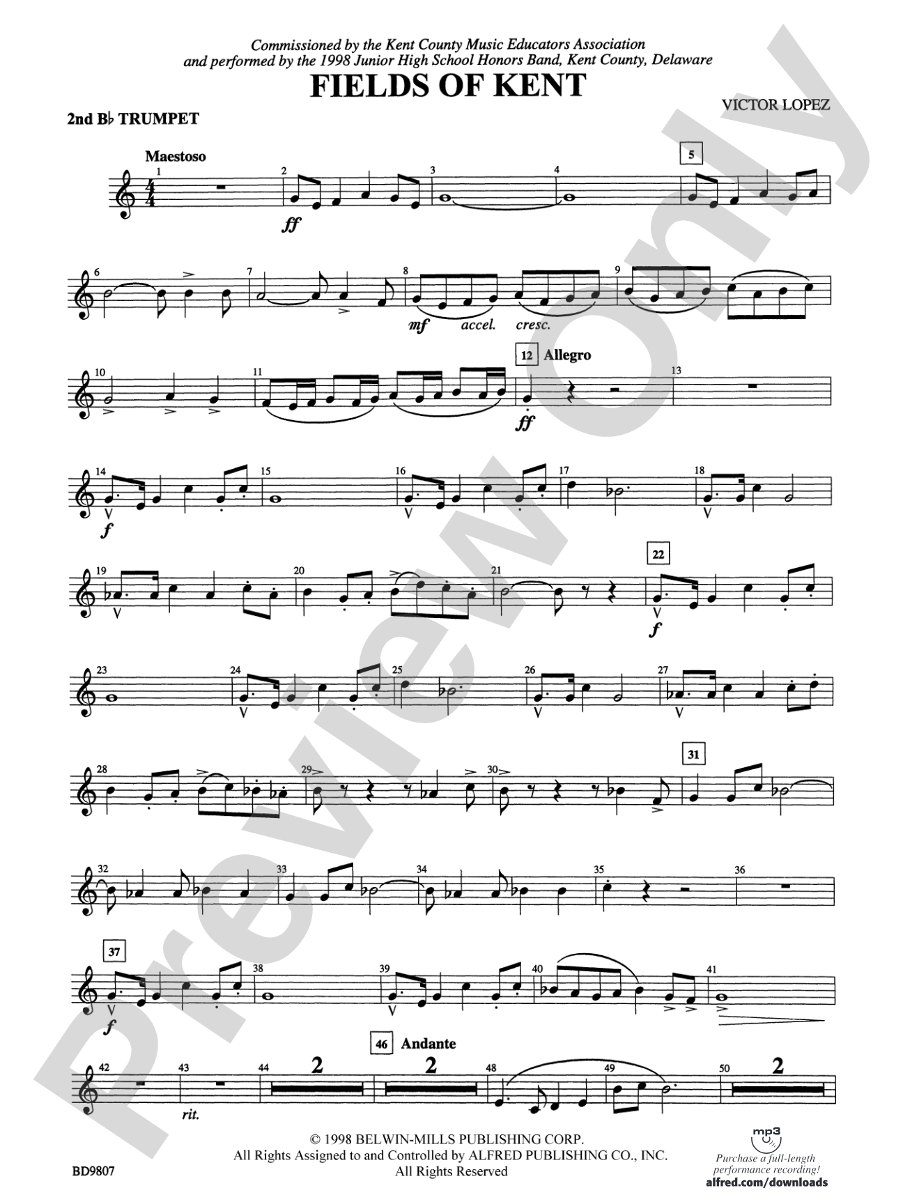 Fields of Kent: 2nd B-flat Trumpet