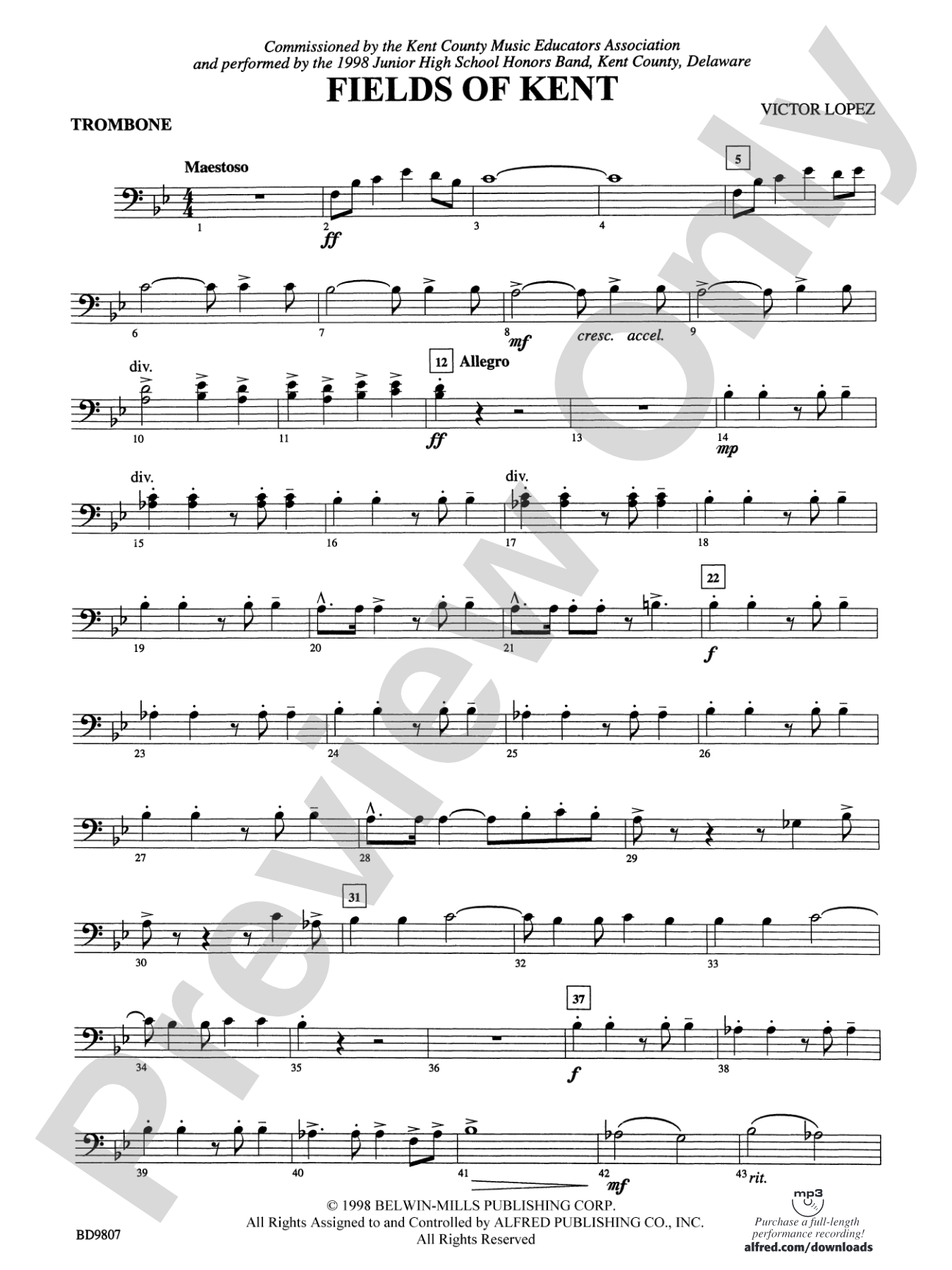 Fields of Kent: 1st Trombone