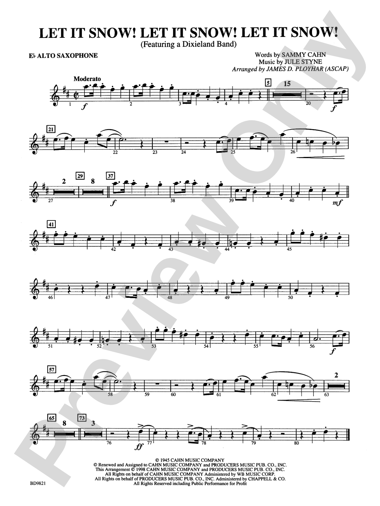Let It Snow! Let It Snow! Let It Snow!: E-flat Alto Saxophone