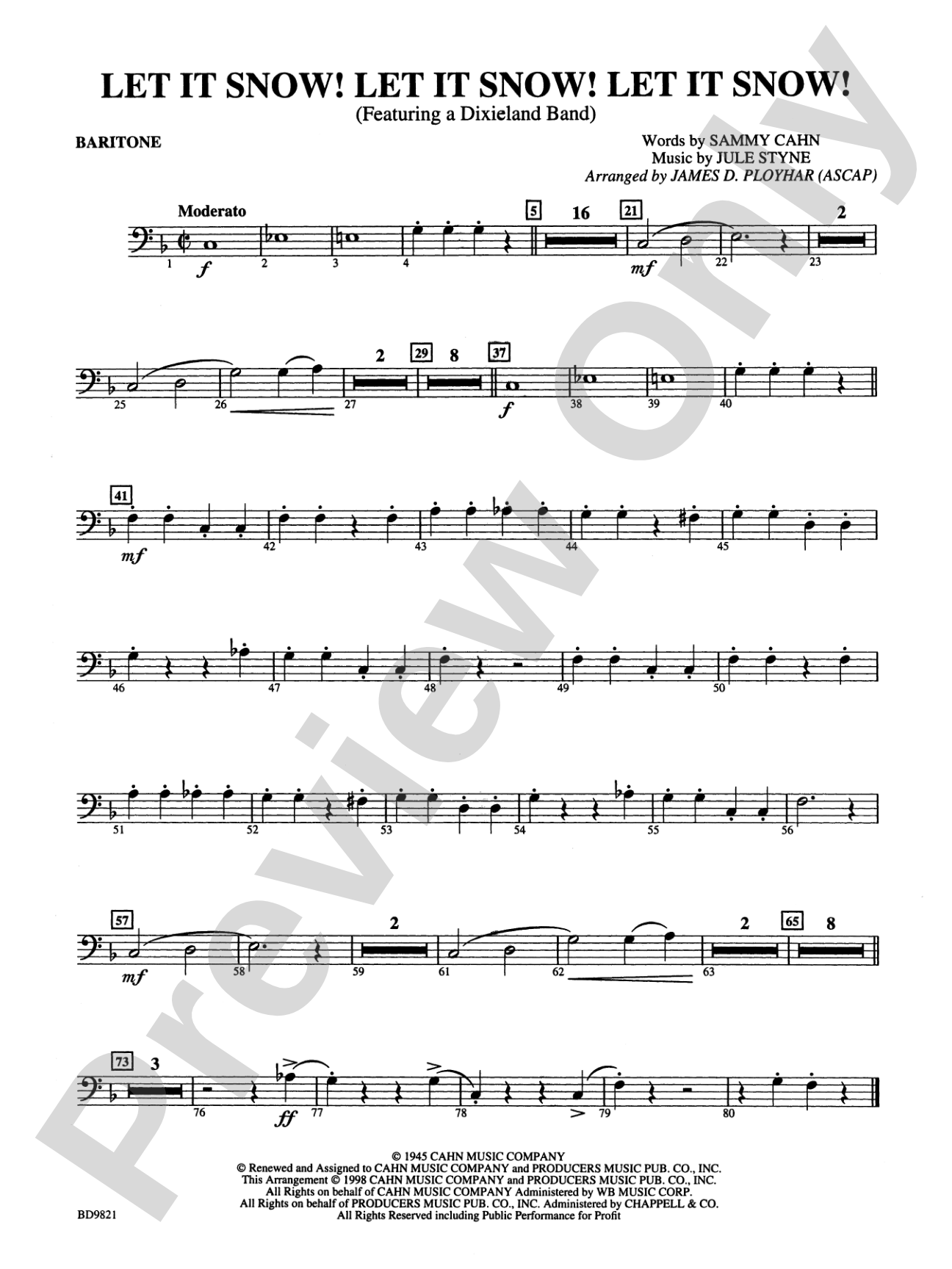 Let It Snow! Let It Snow! Let It Snow!: Baritone B.C.