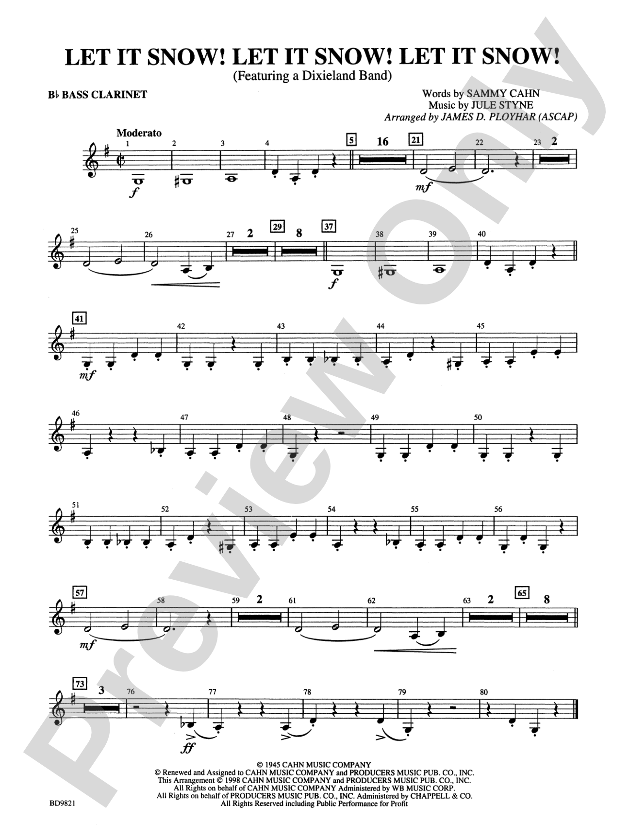 Let It Snow! Let It Snow! Let It Snow!: B-flat Bass Clarinet