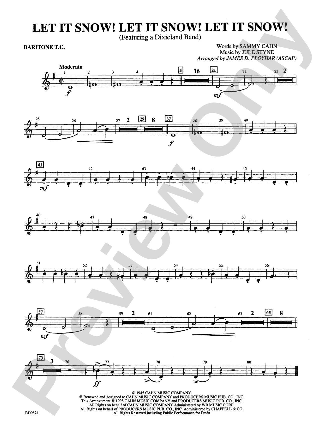 Let It Snow! Let It Snow! Let It Snow!: Baritone T.C.