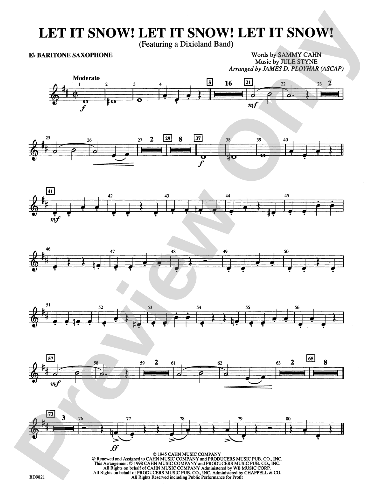 Let It Snow! Let It Snow! Let It Snow!: E-flat Baritone Saxophone