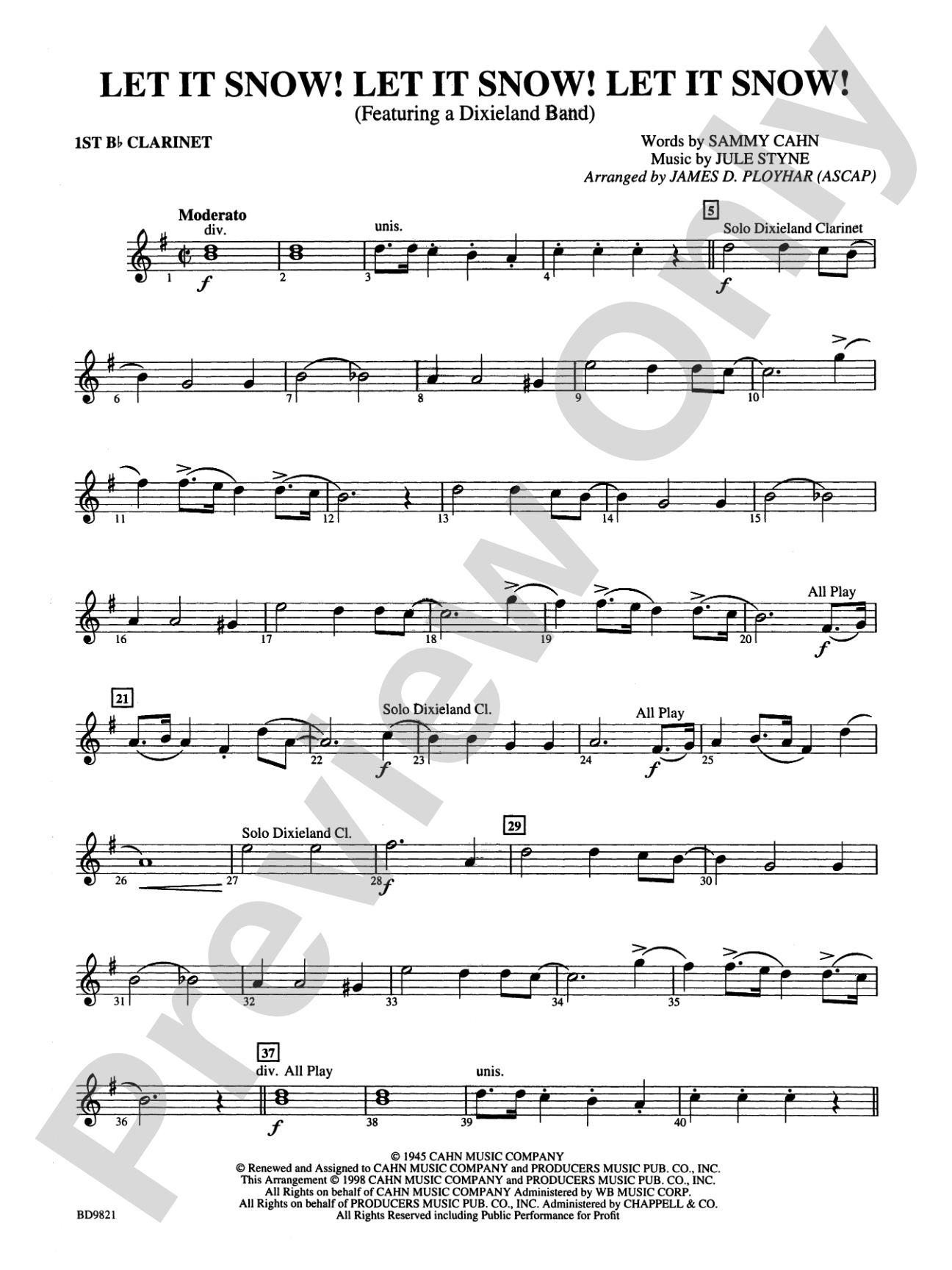 Let It Snow! Let It Snow! Let It Snow!: 1st B-flat Clarinet