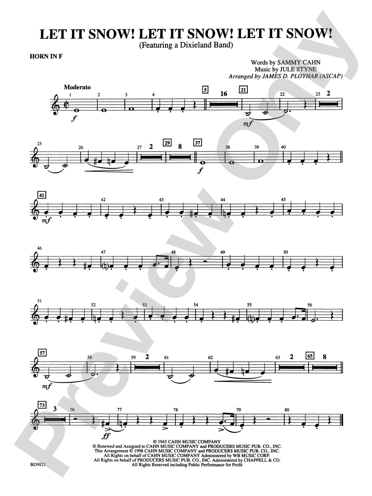 Let It Snow! Let It Snow! Let It Snow!: 1st F Horn