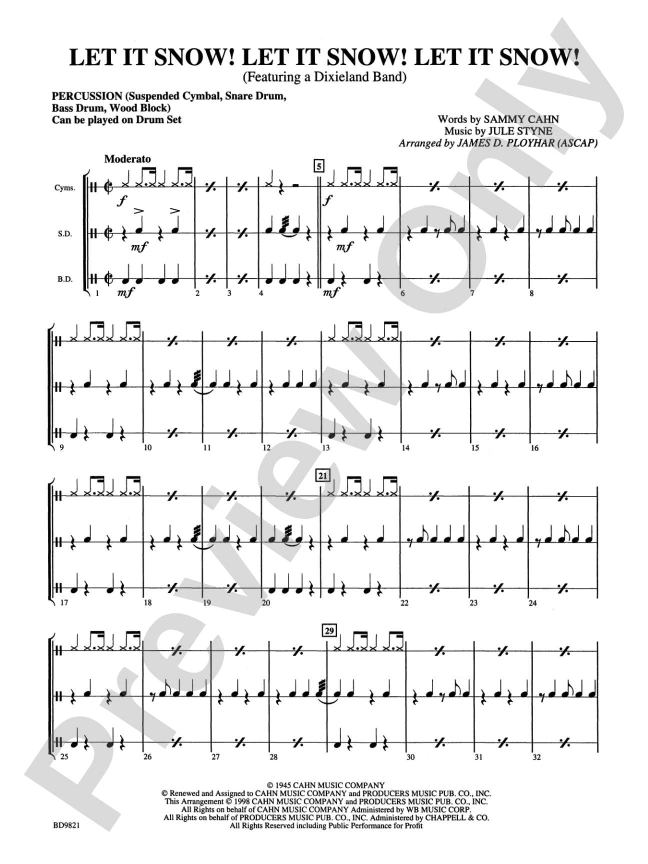 Let It Snow! Let It Snow! Let It Snow!: 1st Percussion