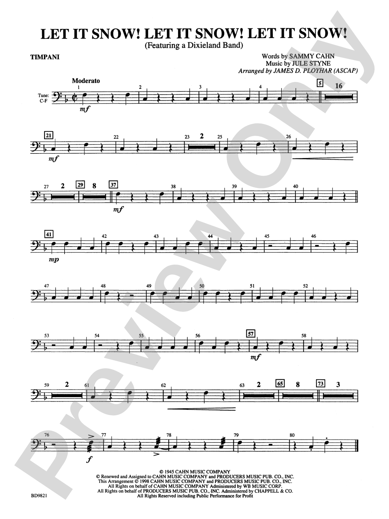 Let It Snow! Let It Snow! Let It Snow!: Timpani