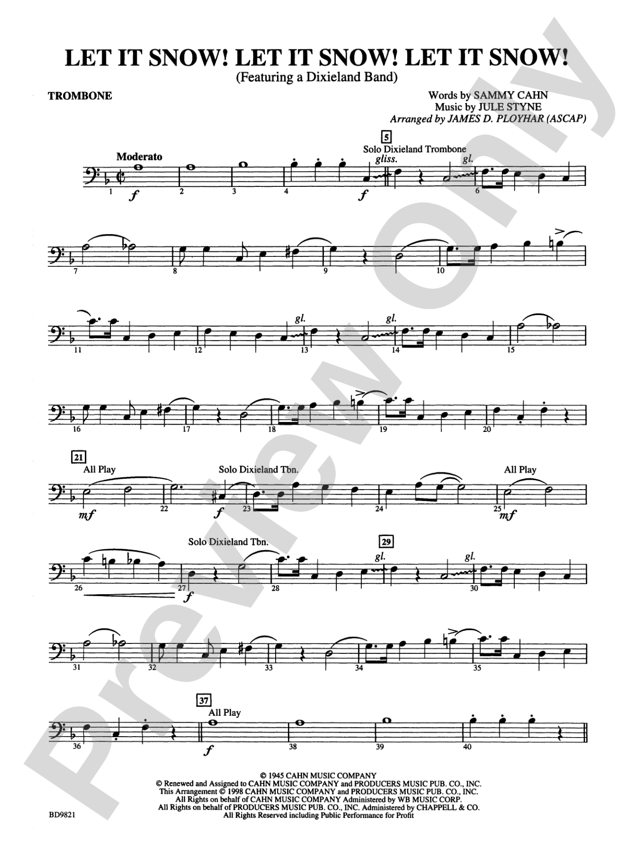 Let It Snow! Let It Snow! Let It Snow!: 1st Trombone