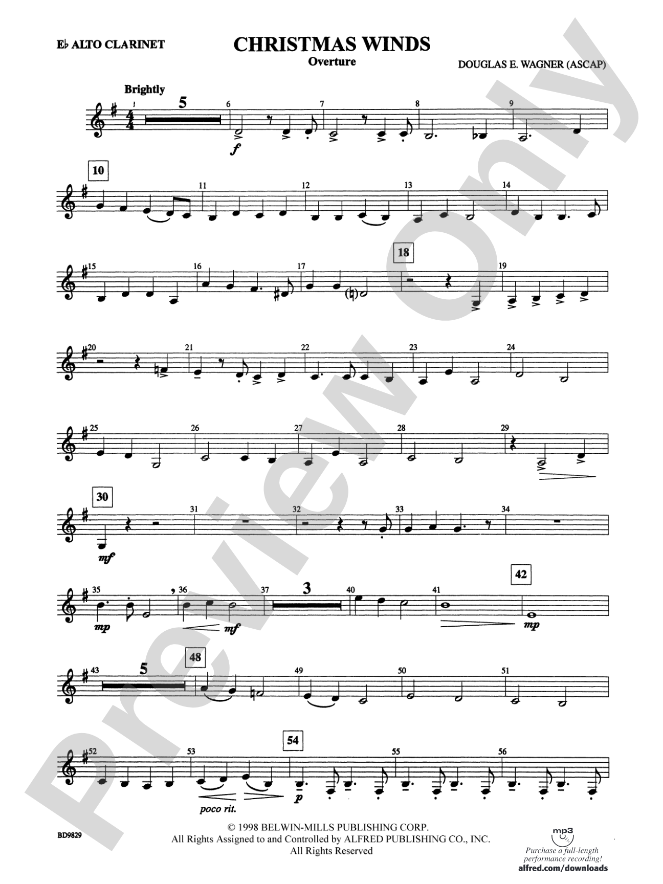 Christmas Winds (Overture): E-flat Alto Clarinet