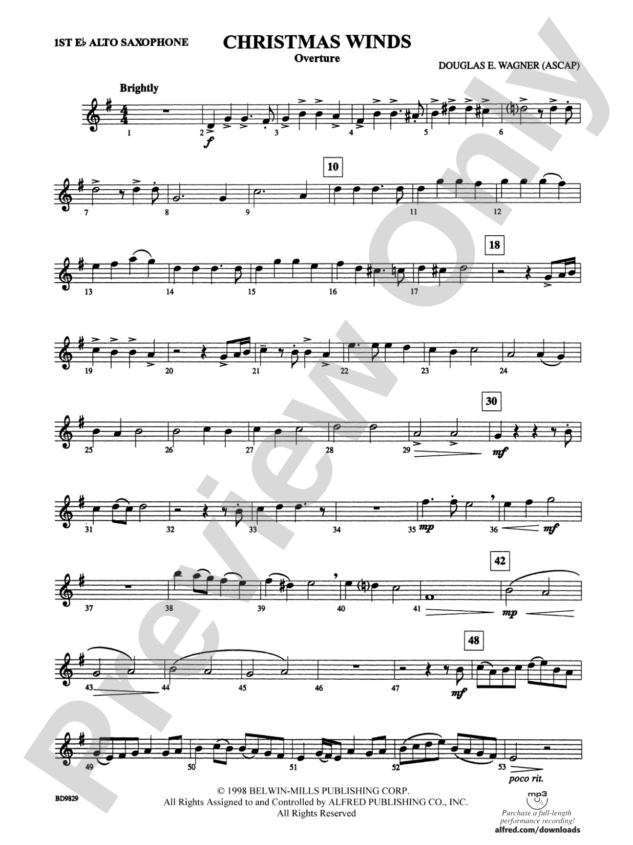 Christmas Winds (Overture): E-flat Alto Saxophone