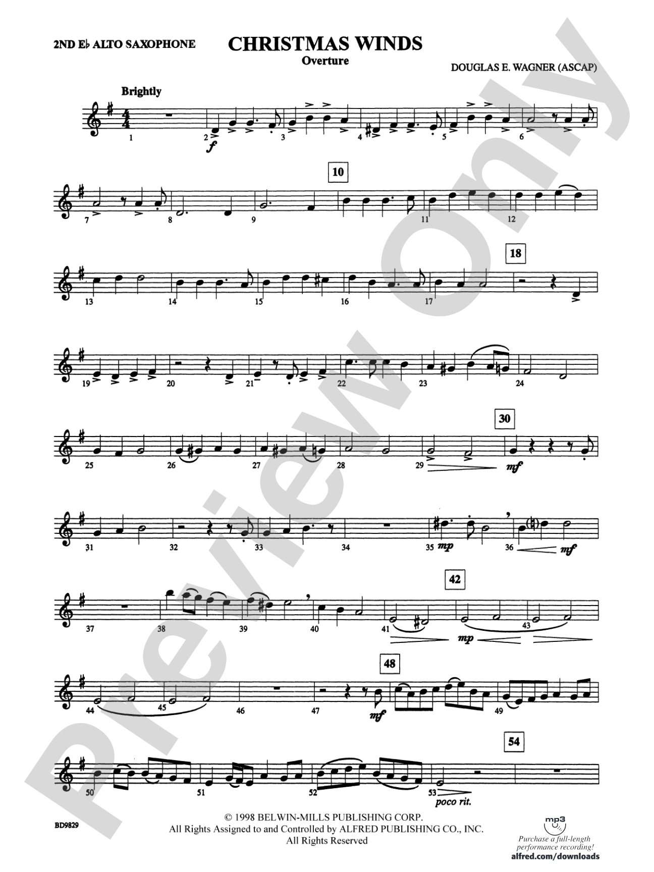 Christmas Winds (Overture): 2nd E-flat Alto Saxophone