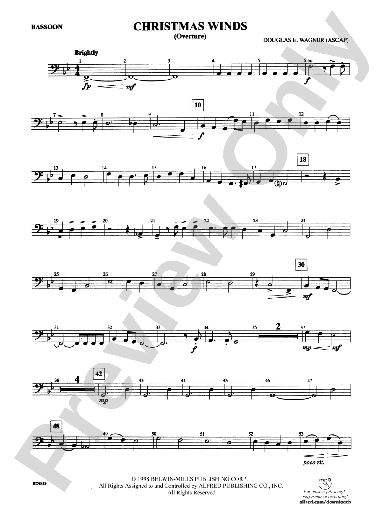 Christmas Winds (Overture): Bassoon