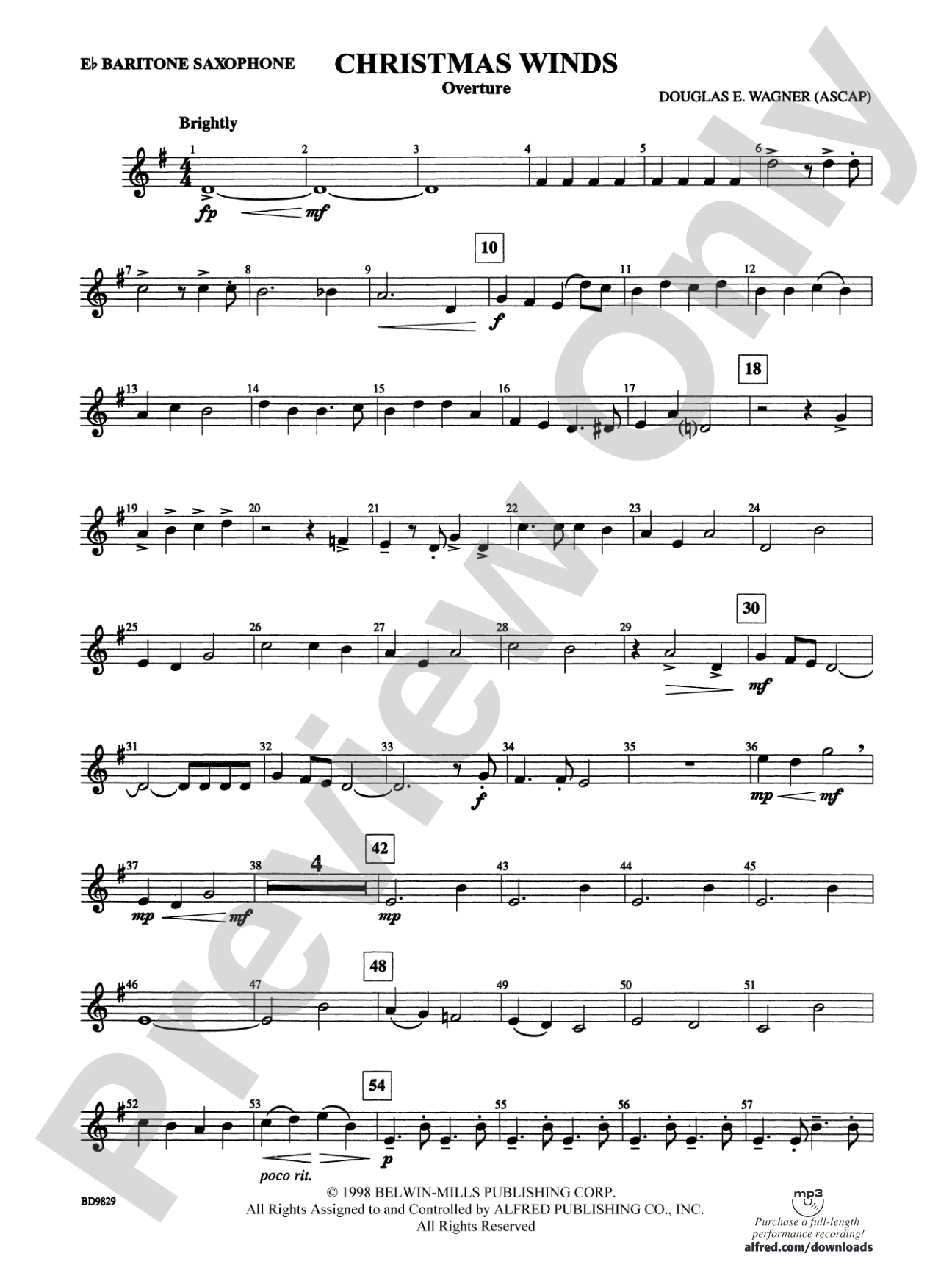 Christmas Winds (Overture): E-flat Baritone Saxophone
