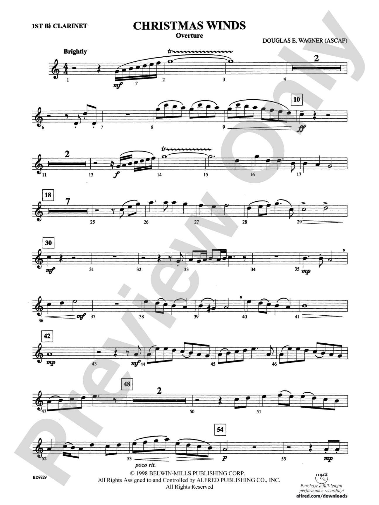 Christmas Winds (Overture): 1st B-flat Clarinet