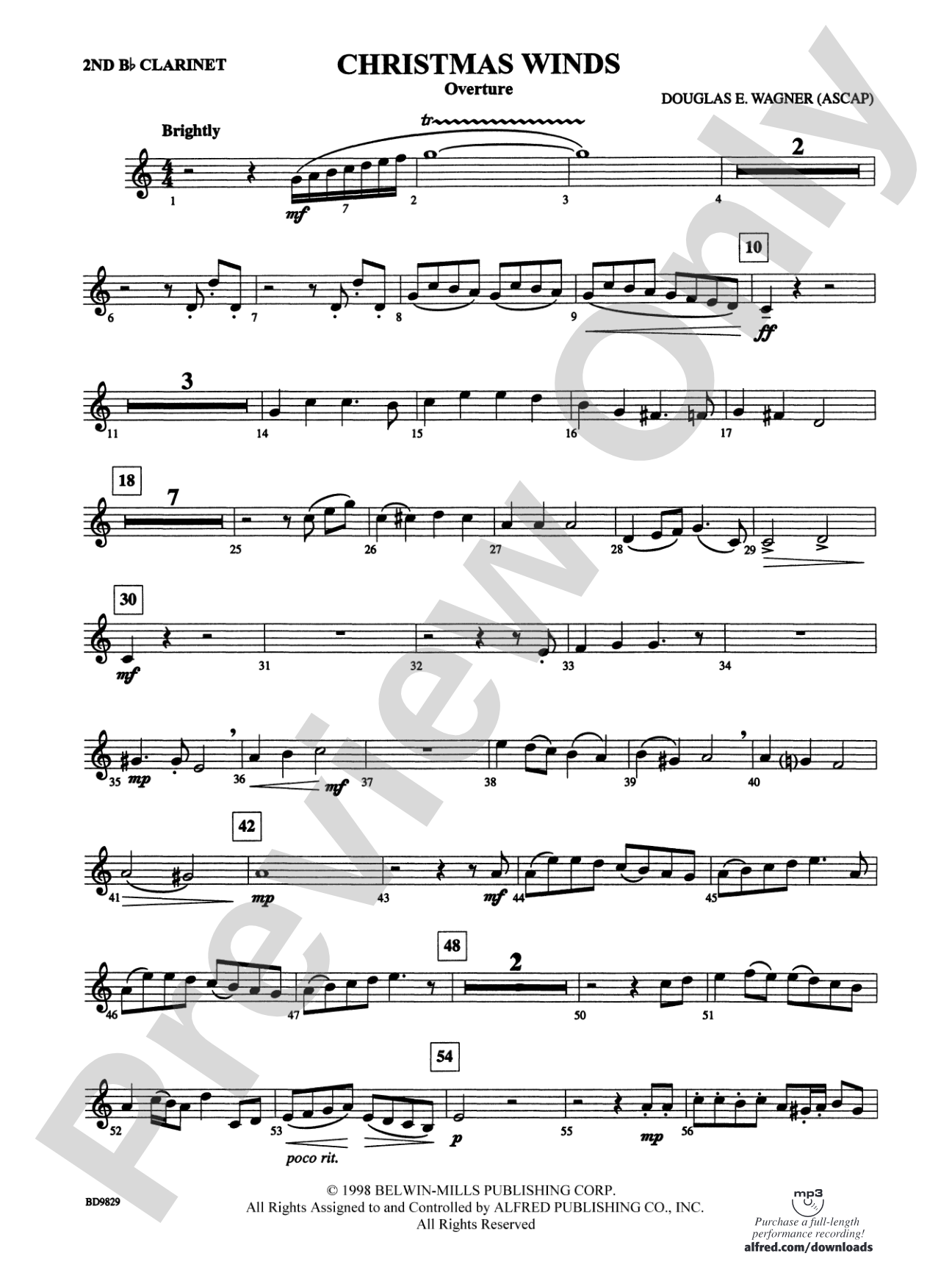 Christmas Winds (Overture): 2nd B-flat Clarinet