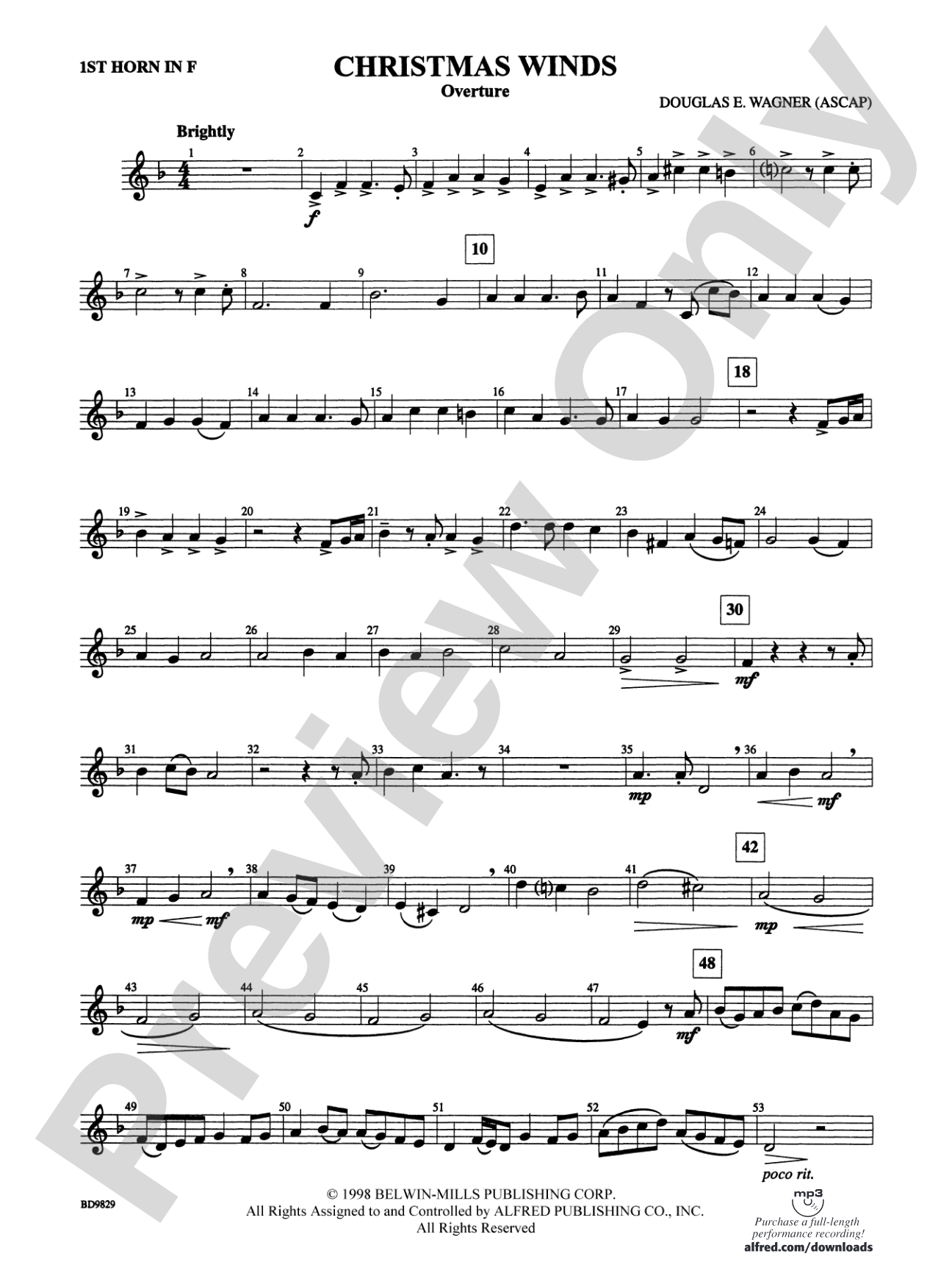 Christmas Winds (Overture): 1st F Horn