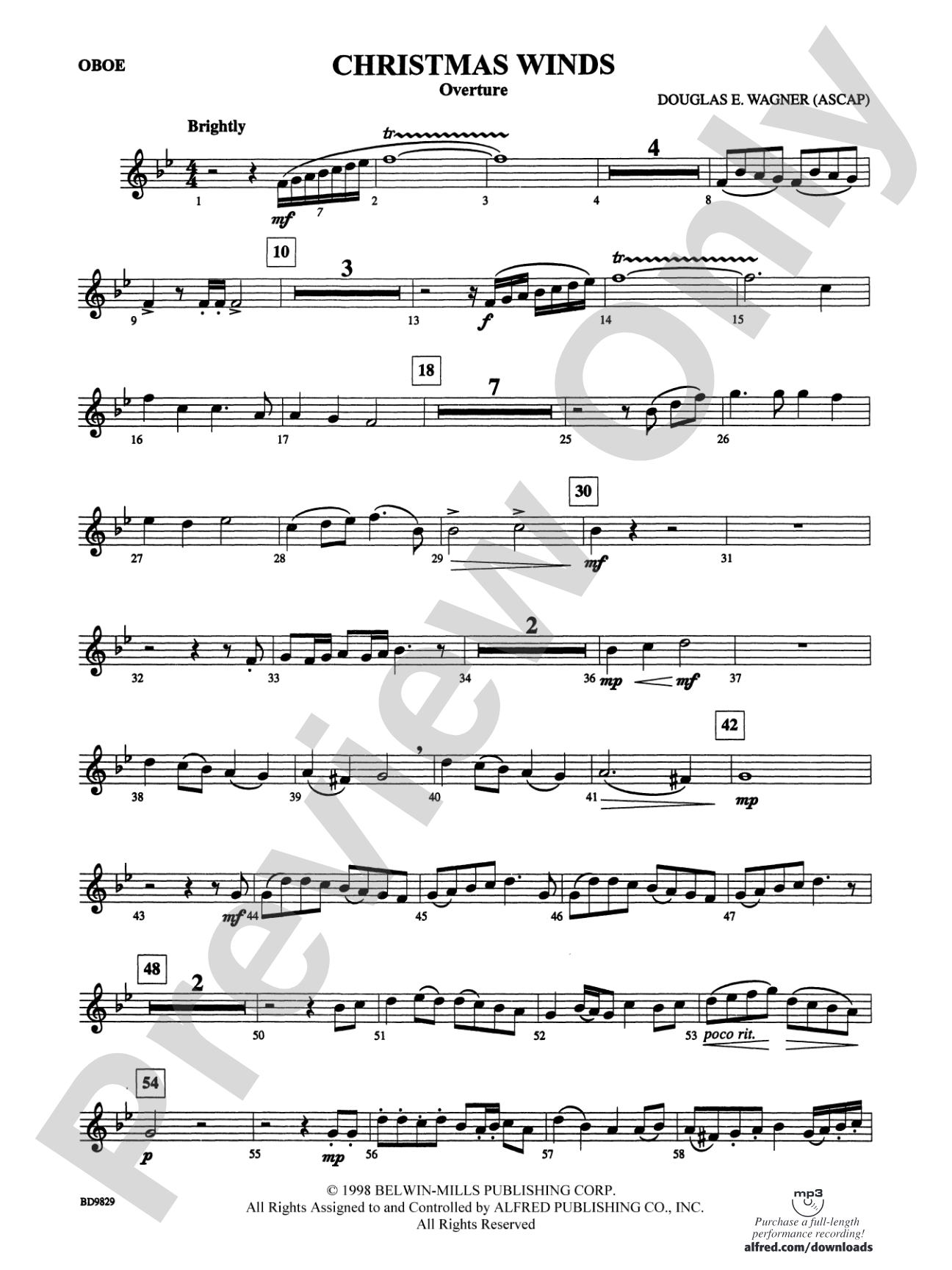 Christmas Winds (Overture): Oboe