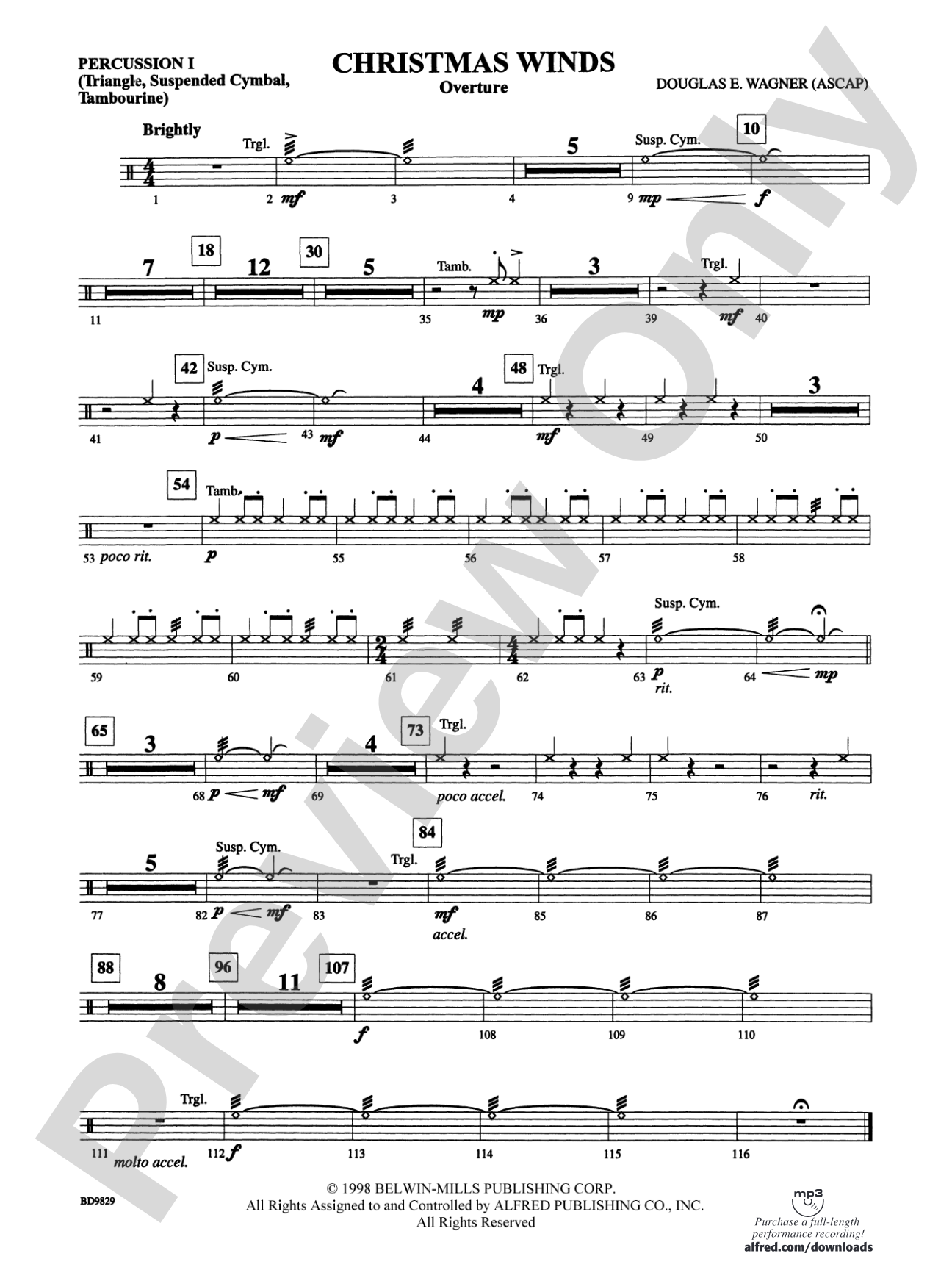 Christmas Winds (Overture): 1st Percussion