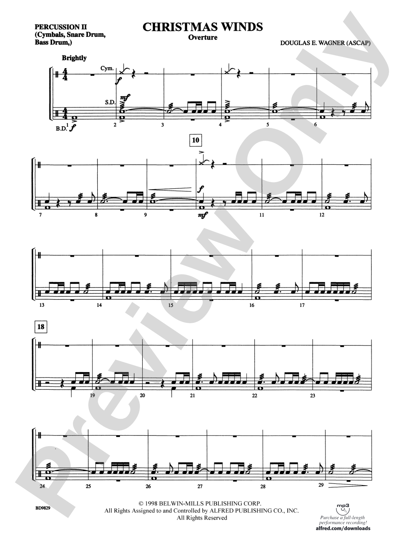 Christmas Winds (Overture): 2nd Percussion