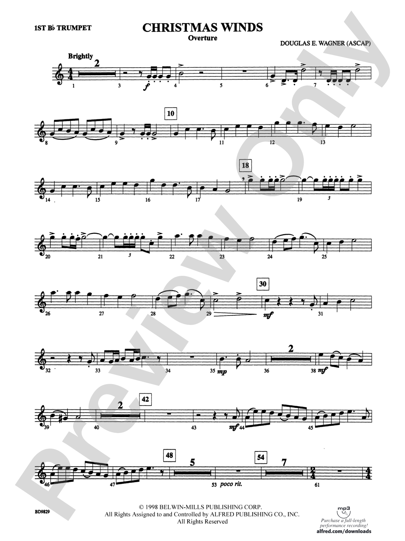 Christmas Winds (Overture): 1st B-flat Trumpet