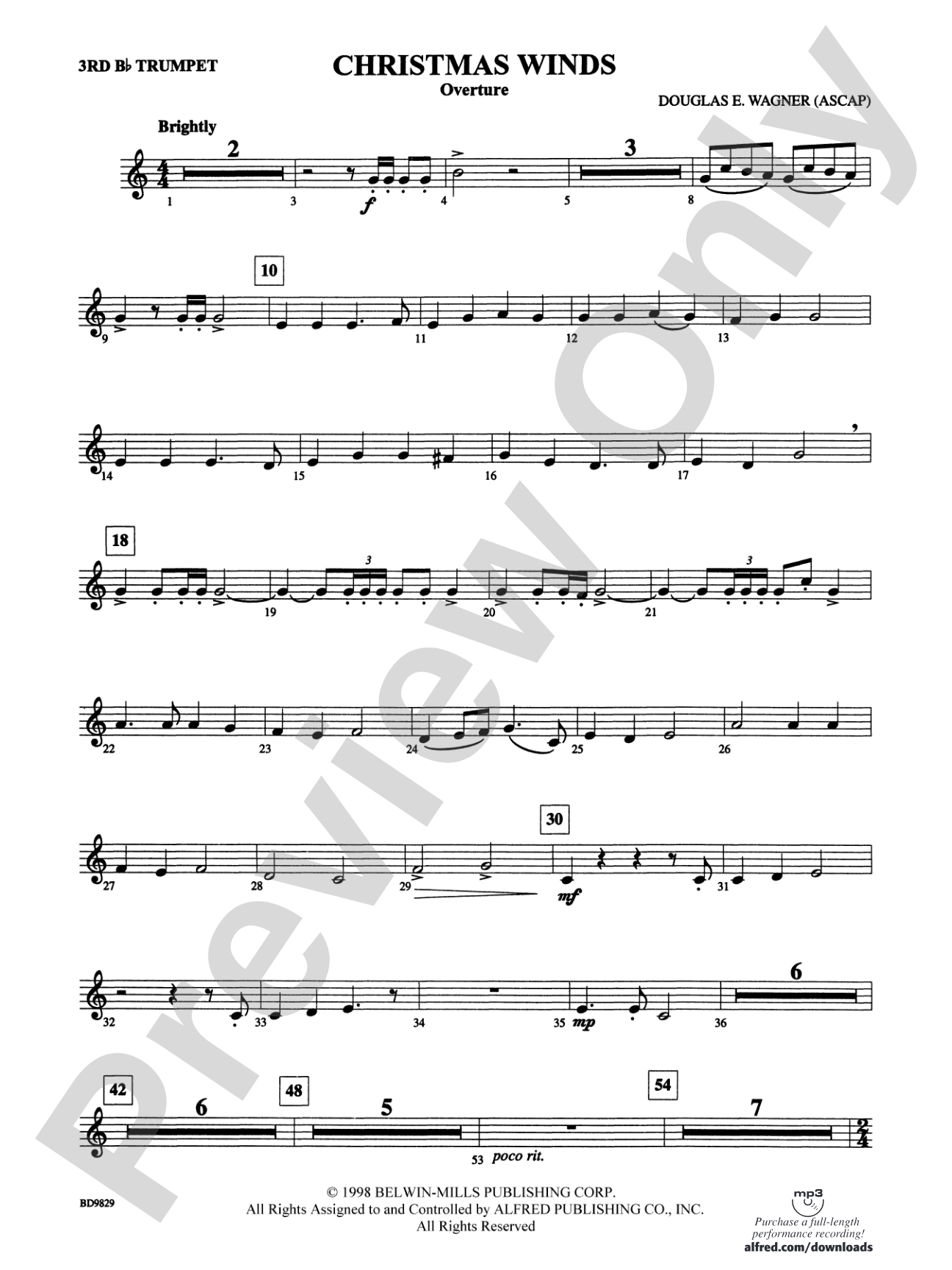Christmas Winds (Overture): 3rd B-flat Trumpet