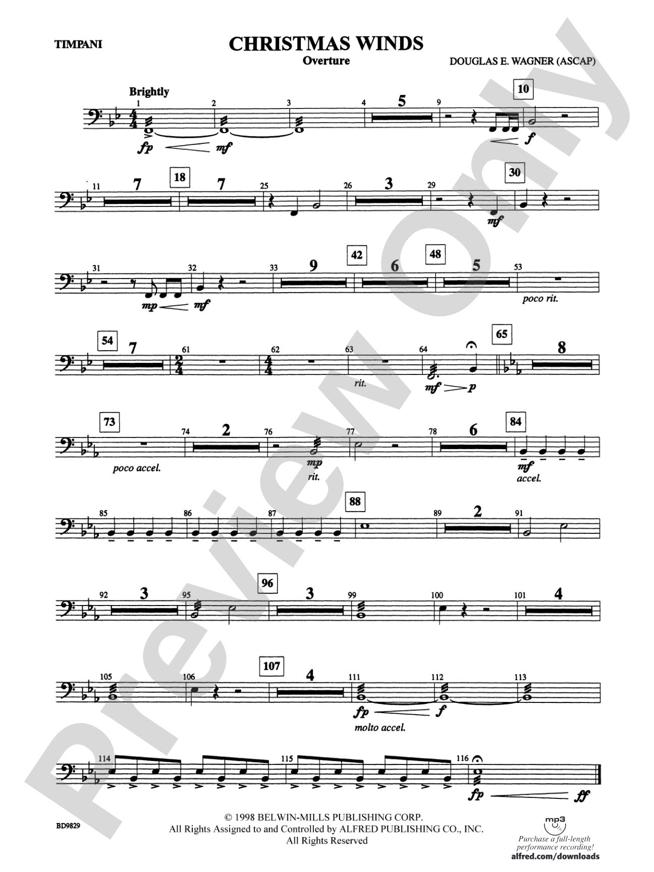 Christmas Winds (Overture): Timpani