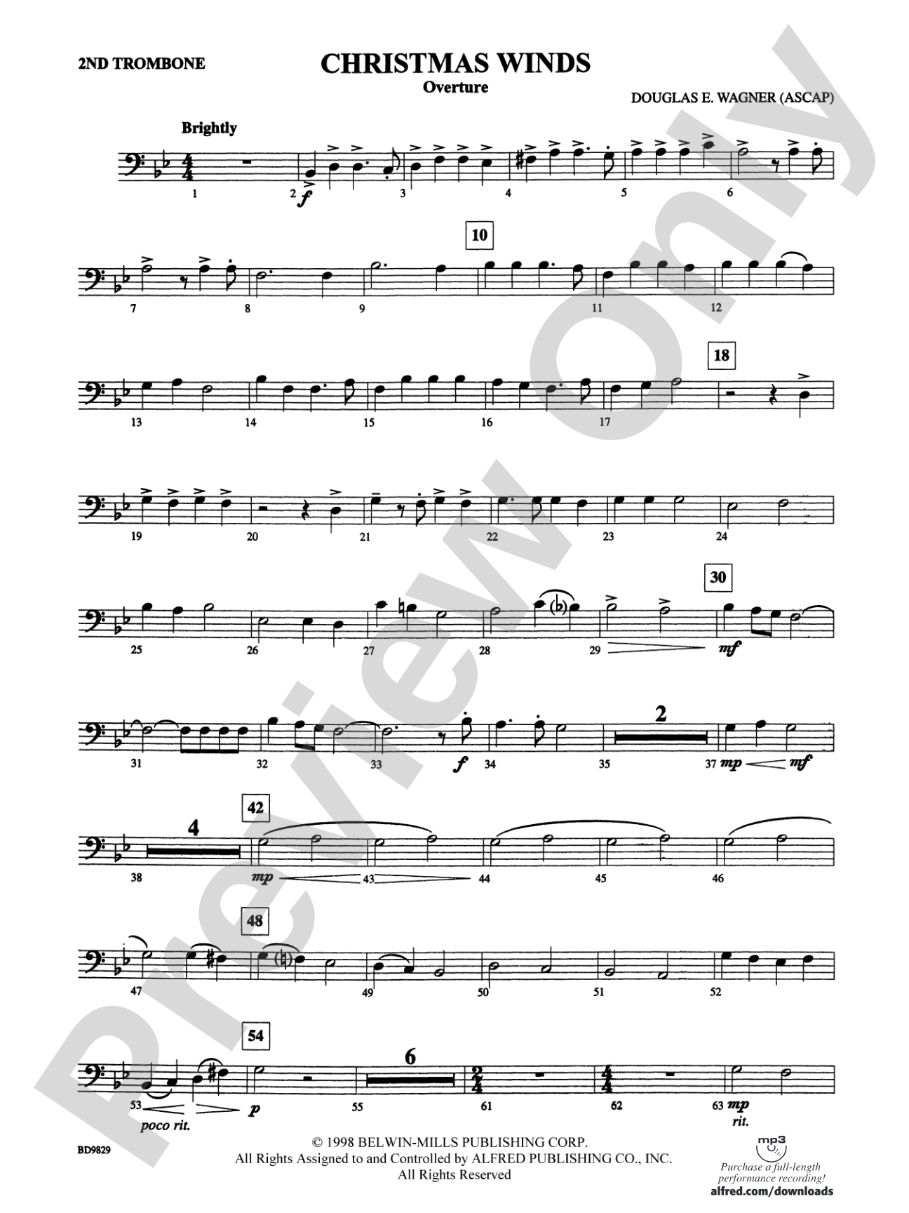 Christmas Winds (Overture): 2nd Trombone