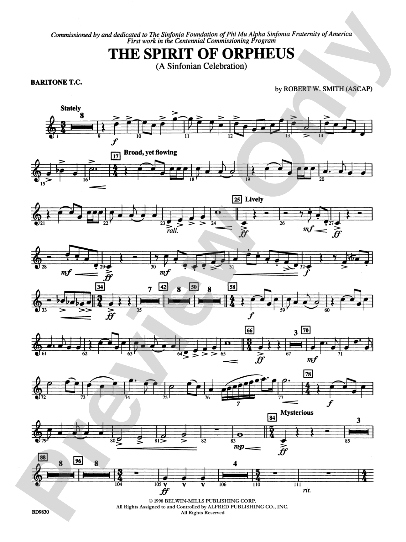 The Spirit of Orpheus (A Sinfonian Celebration): Baritone T.C.