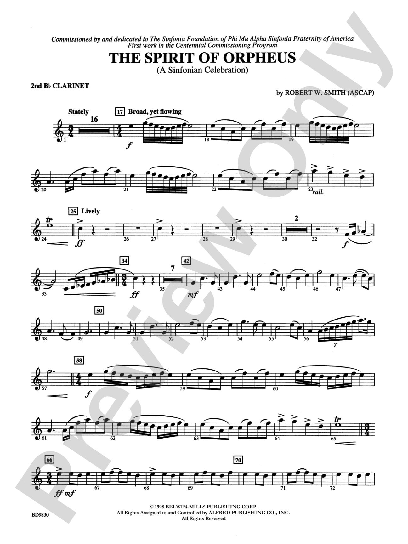 The Spirit of Orpheus (A Sinfonian Celebration): 2nd B-flat Clarinet
