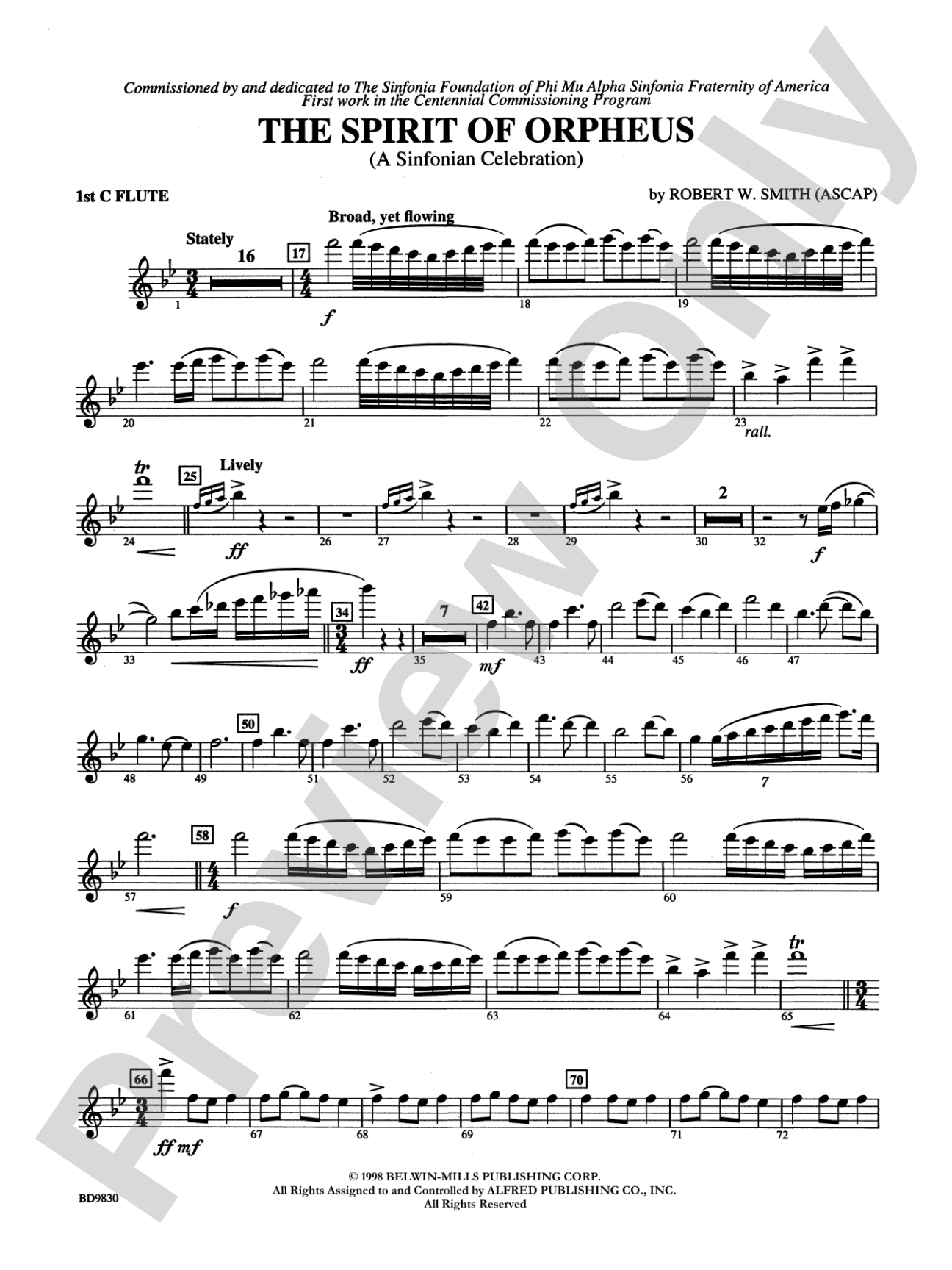 The Spirit of Orpheus (A Sinfonian Celebration): Flute