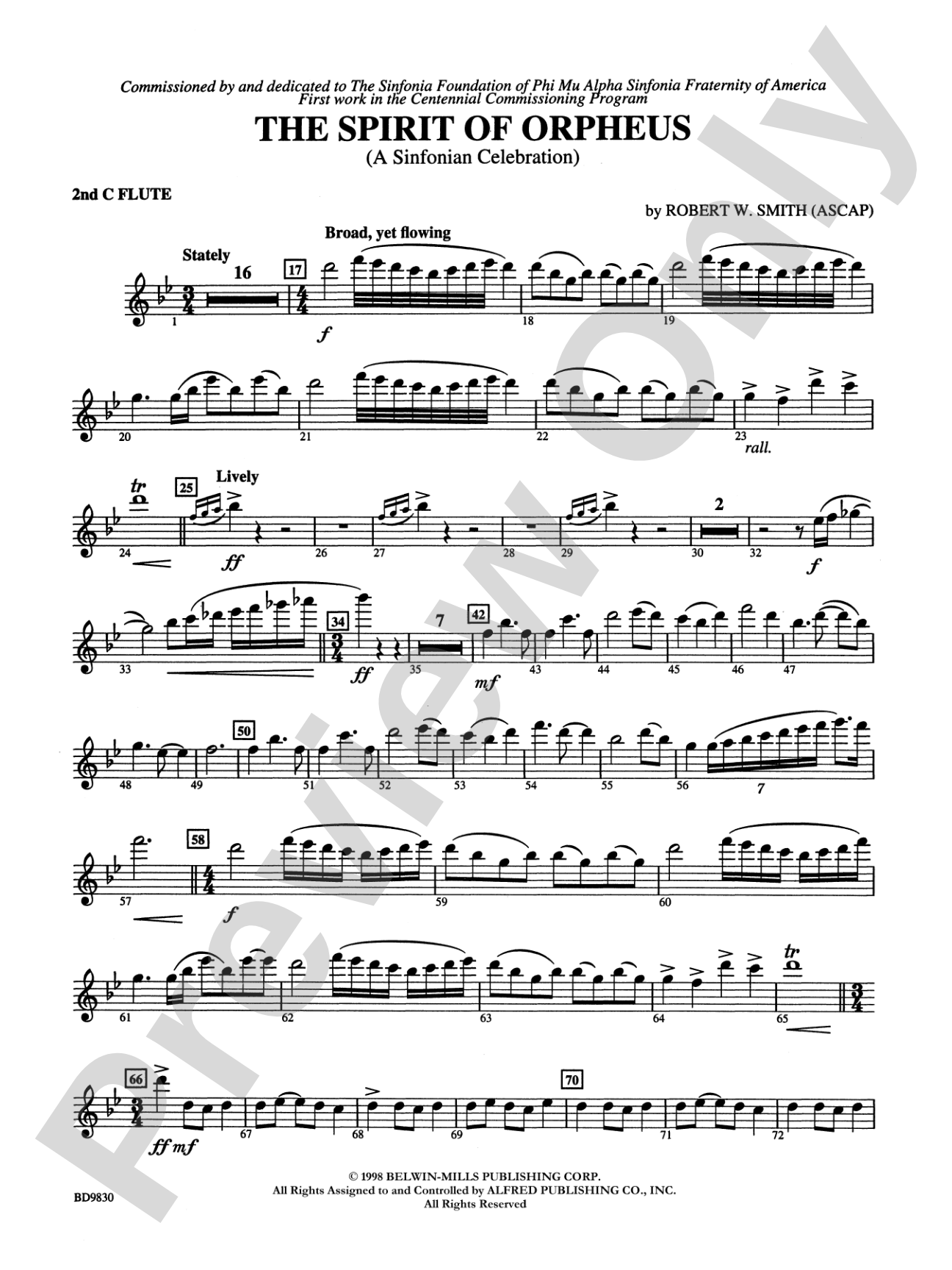 The Spirit of Orpheus (A Sinfonian Celebration): 2nd Flute