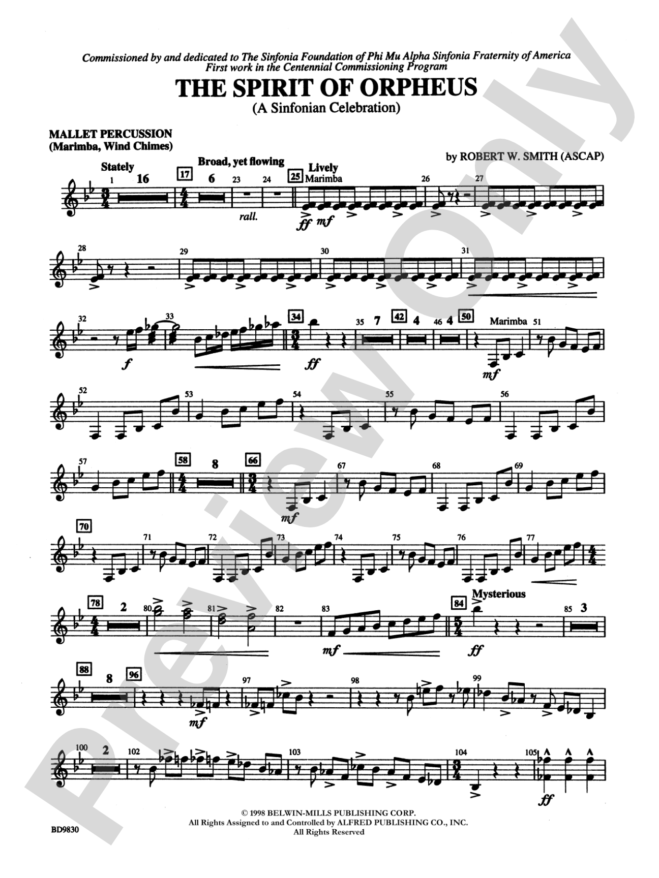 The Spirit of Orpheus (A Sinfonian Celebration): Mallets